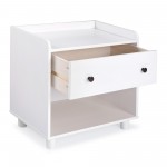 Morgan 1 Drawer Tray Top Solid Wood Nightstand - White