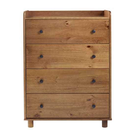 Morgan 4 Drawer Solid Wood Chest - Caramel