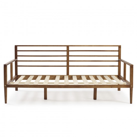 Mid Century Modern Solid Wood Spindle Daybed - Caramel