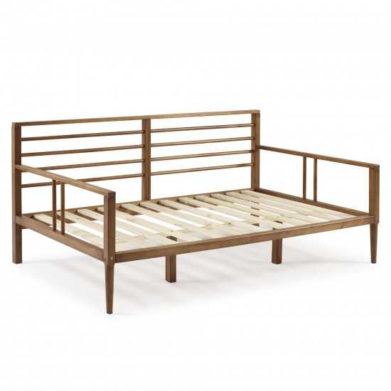 Mid Century Modern Solid Wood Spindle Daybed - Caramel