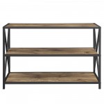 X Frame 40" Industrial Wood Bookshelf - Barnwood