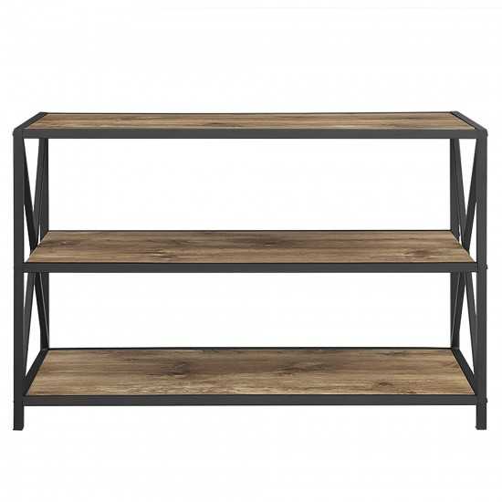 X Frame 40" Industrial Wood Bookshelf - Barnwood
