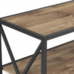 X Frame 40" Industrial Wood Bookshelf - Barnwood