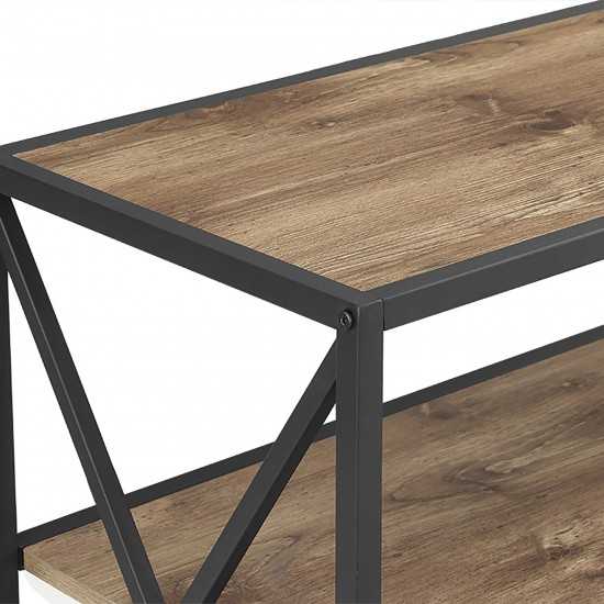 X Frame 40" Industrial Wood Bookshelf - Barnwood
