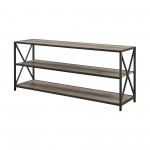 X Frame 60" Industrial Bookshelf - Grey Wash