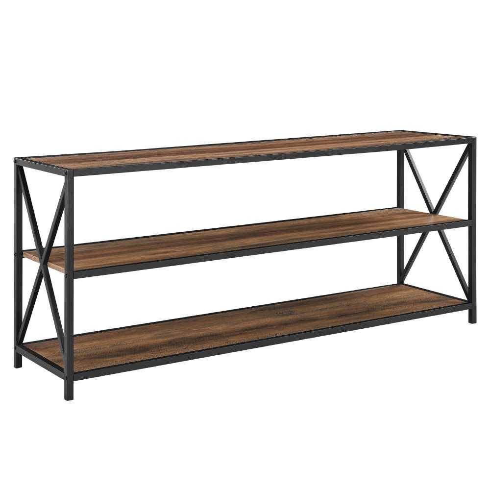 X Frame 60" Industrial Bookshelf - Rustic Oak X Frame 60" Industrial Bookshelf - Rustic Oak