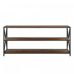 X Frame 60" Industrial Bookshelf - Rustic Oak