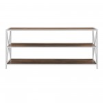 X Frame 60" Industrial Bookshelf - Rustic Oak/White Metal