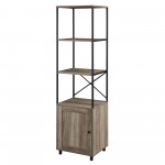 Landry 64" 1 Door Metal and Wood Media Tower - Grey Wash