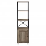Landry 64" 1 Door Metal and Wood Media Tower - Grey Wash