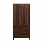 Clark 68" Glass Door Storage Hutch - Dark Walnut