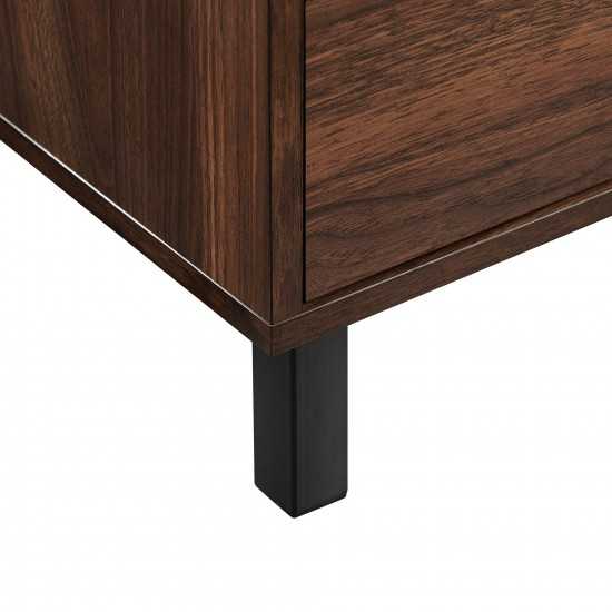 Clark 68" Glass Door Storage Hutch - Dark Walnut