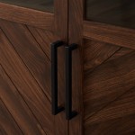 Logan 68" Chevron Storage Cabinet - Dark Walnut