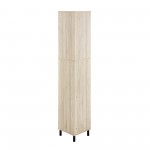 Nora 68" Wood and Glass Corner Bookshelf - Birch