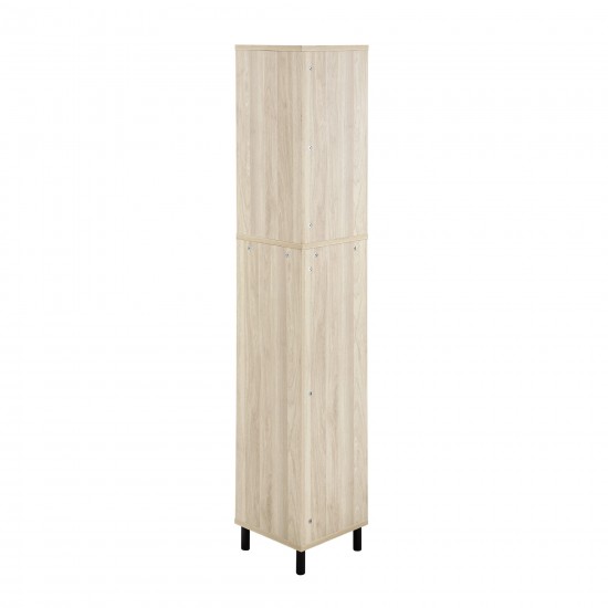 Nora 68" Wood and Glass Corner Bookshelf - Birch