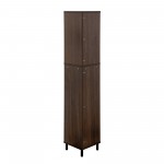 Nora 68" Wood and Glass Corner Bookshelf - Dark Walnut