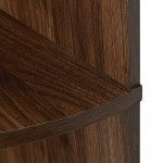 Nora 68" Wood and Glass Corner Bookshelf - Dark Walnut