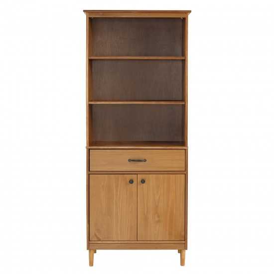 Spencer 70" Solid Wood 2 Door Hutch - Caramel