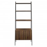 72" Industrial Wood Ladder Bookcase - Dark Walnut