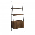 72" Industrial Wood Ladder Bookcase - Dark Walnut