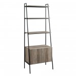 Arlo 72" Industrial Modern Ladder Shelf with Cabinet - Grey Wash