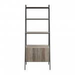 Arlo 72" Industrial Modern Ladder Shelf with Cabinet - Grey Wash