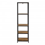 61" Metal Wood Bookshelf - Rustic Oak