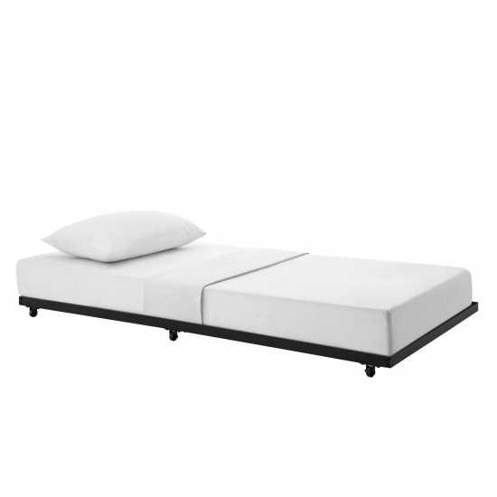 Twin Roll-Out Trundle Bed Frame - Black