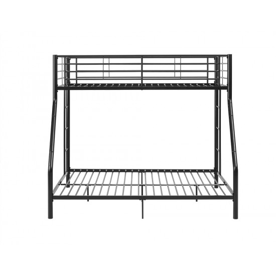 Premium Metal Twin over Full Bunk Bed - Black