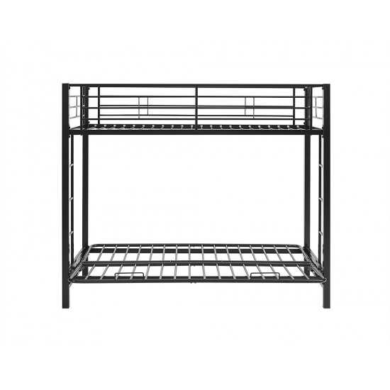 Premium Metal Twin over Futon Bunk Bed - Black