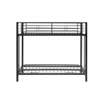 Premium Metal Twin over Futon Bunk Bed - Black