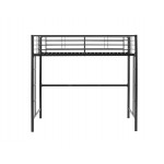 Premium Metal Twin Loft Bed - Black