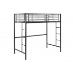 Premium Metal Twin Loft Bed - Black