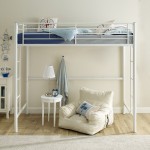 Premium Metal Twin Loft Bed - White