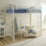 Premium Metal Twin Loft Bed - White