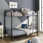 Premium Metal Twin over Twin Bunk Bed - Black