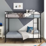 Premium Metal Twin over Twin Bunk Bed - Black