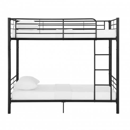 Premium Metal Twin over Twin Bunk Bed - Black