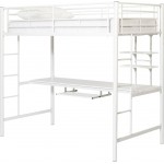 Premium Metal Twin Loft Bed with Workstation - White