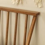 Twin Mid Century Solid Wood Spindle Bed - Caramel