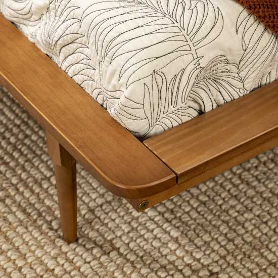Twin Mid Century Solid Wood Spindle Bed - Caramel