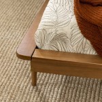 Twin Mid Century Solid Wood Spindle Bed - Caramel