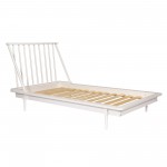 Twin Mid Century Solid Wood Spindle Bed - White