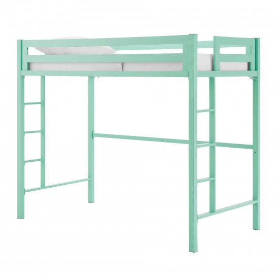 Premium Deluxe Twin Metal Loft Bed - Mint