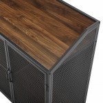 33" Industrial Bar Cabinet - Dark Walnut