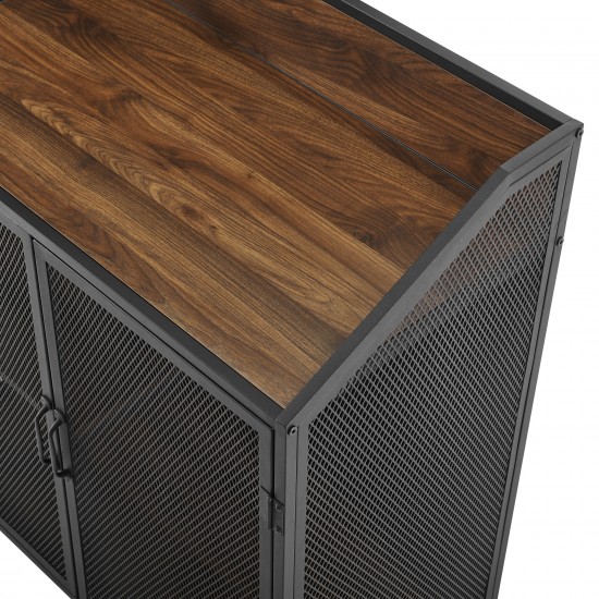 33" Industrial Bar Cabinet - Dark Walnut