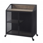 Sona 33" Industrial Bar Cabinet - Grey Wash