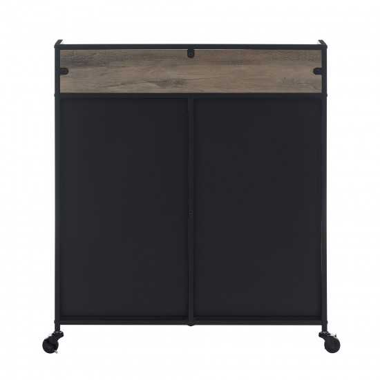 Sona 33" Industrial Bar Cabinet - Grey Wash