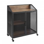 Sona 33" Industrial Bar Cabinet - Rustic Oak