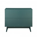 Paula 36" Louvered Door Bar Cabinet - Dark Teal